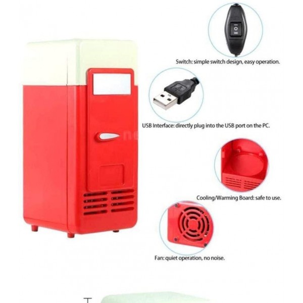 Raxinbang Mini fridges Good USB Mini Refrigerator Cold and Hot Dual-use Refrigeration Heating Small Refrigerator Medicine Cosmetic Refrigerator Refrigerator (Color : Black) (Color : Black)