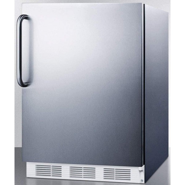 Summit Appliance CT661WCSS Built-in Undercounter Refrigerator-Freezer for Residential Use, Cycle Defrost with Deluxe Interior, Stainless Steel Exterior, and Professional Towel Bar Handle
