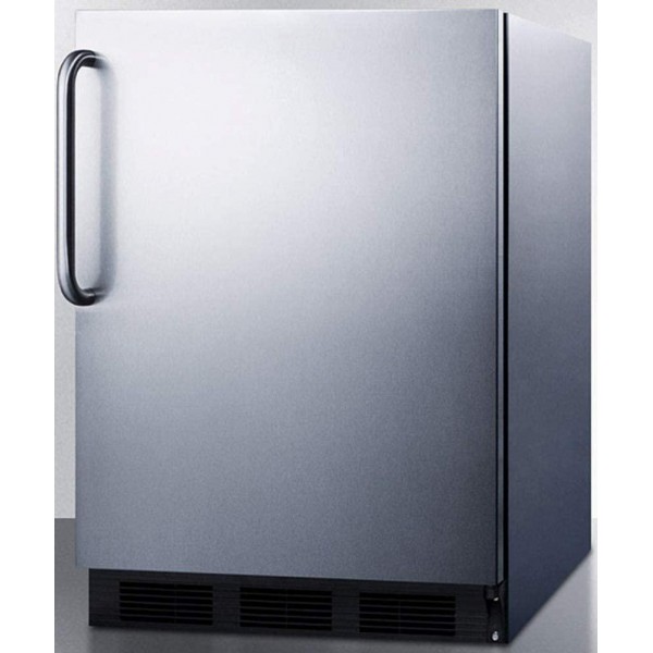 Summit Appliance CT663BKCSS Built-in Undercounter Refrigerator-Freezer for Residential Use, Cycle Defrost with Deluxe Interior, Professional Towel Bar Handle and Stainless Steel Exterior
